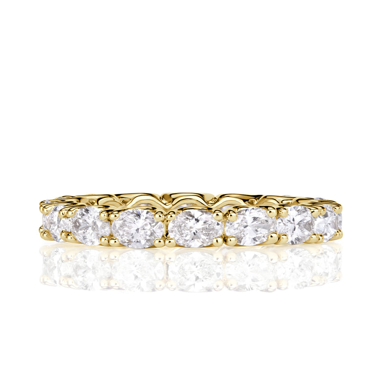 2.00ct Oval Cut Diamond East-West Eternity Band in 18K Yellow Gold