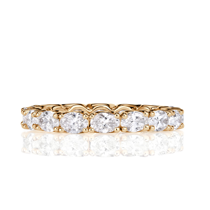 2.00ct Oval Cut Diamond East-West Eternity Band in 18K Champagne Yellow Gold