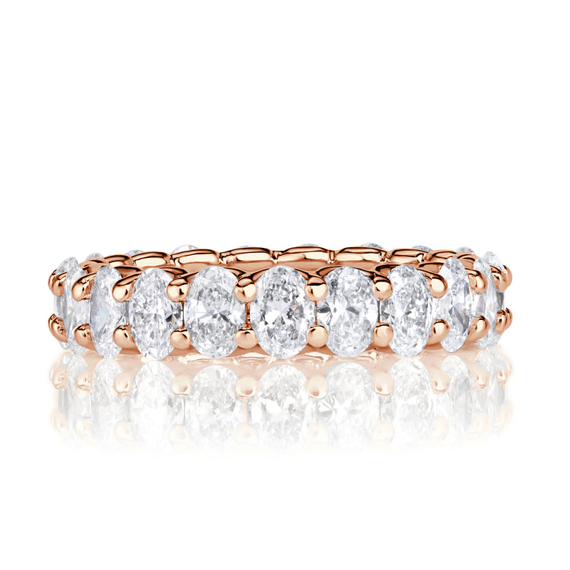 3.00ct Oval Cut Diamond Eternity Band in 18K Rose Gold