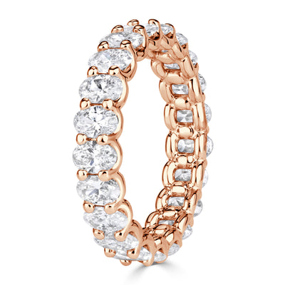 3.00ct Oval Cut Diamond Eternity Band in 18K Rose Gold