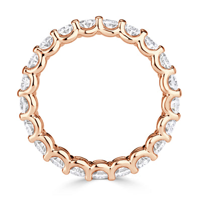 3.00ct Oval Cut Diamond Eternity Band in 18K Rose Gold