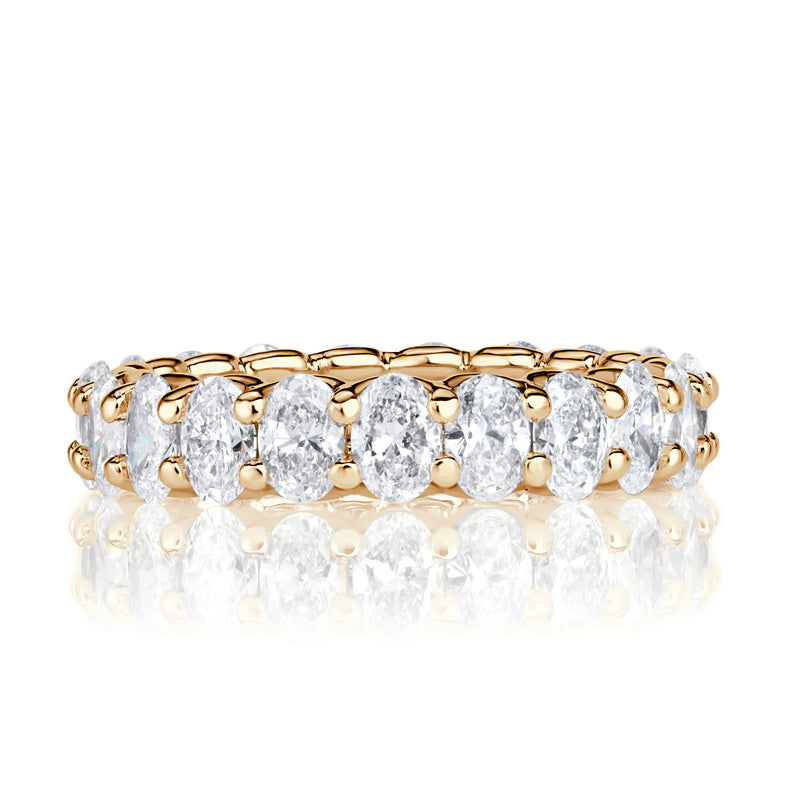 3.00ct Oval Cut Diamond Eternity Band in 18K Champagne Yellow Gold