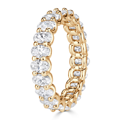 3.00ct Oval Cut Diamond Eternity Band in 18K Champagne Yellow Gold