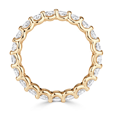 3.00ct Oval Cut Diamond Eternity Band in 18K Champagne Yellow Gold