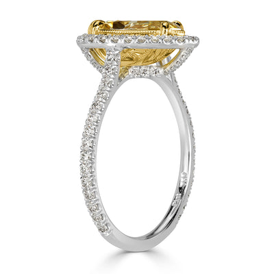 2.77ct Fancy Light Yellow Pear Shaped Diamond Engagement Ring