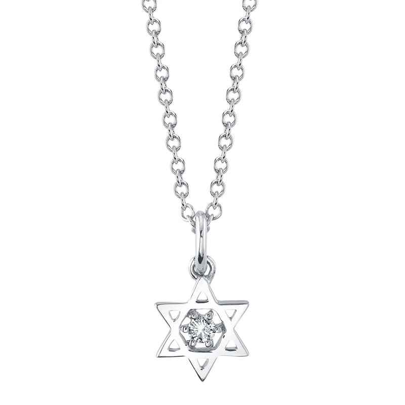 0.03ct Round Brilliant Cut Diamond Star of David Pendant