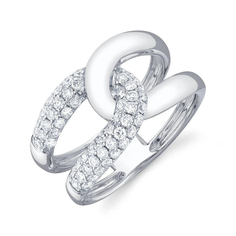 0.71ct Round Brilliant Cut Diamond Interlocking Ring
