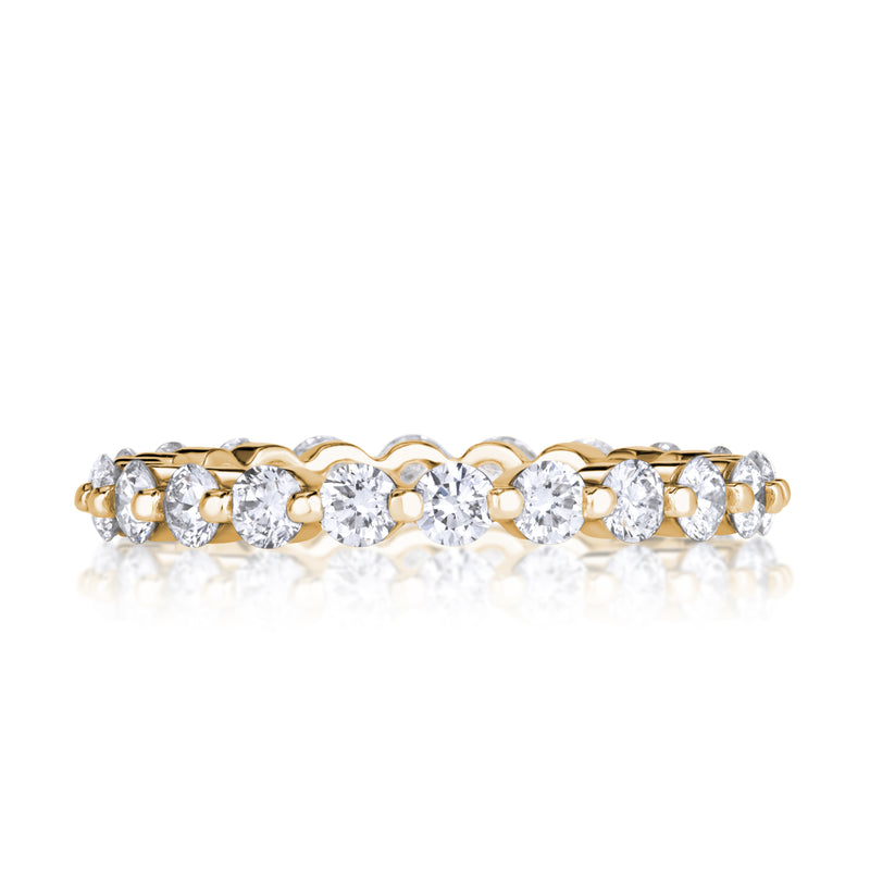 1.40ct Round Brilliant Cut Diamond Eternity Band in 18k Champagne Yellow Gold