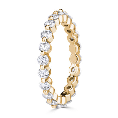 1.40ct Round Brilliant Cut Diamond Eternity Band in 18k Champagne Yellow Gold