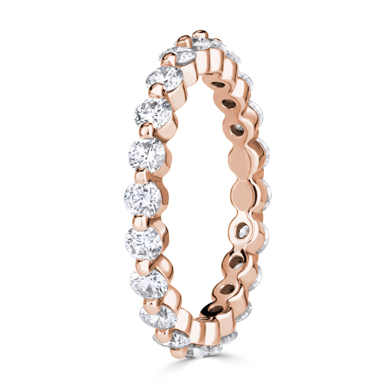 1.40ct Round Brilliant Cut Diamond Eternity Band in 18k Rose Gold