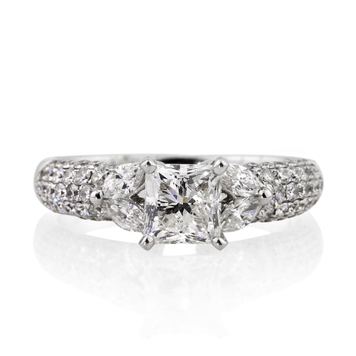 1.96ct Princess Cut Diamond Engagement Ring