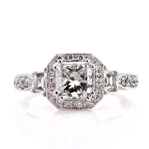 1.87ct Princess Cut Diamond Engagement Ring