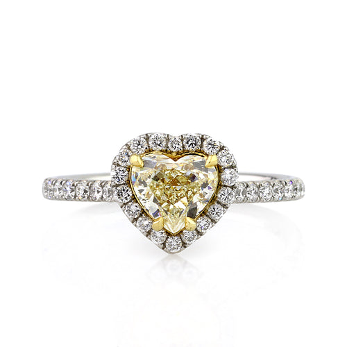 1.82ct Fancy Yellow Heart Shaped Diamond Engagement Ring