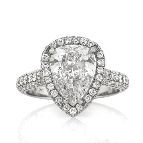 3.90ct Pear Shaped Diamond Engagement Ring