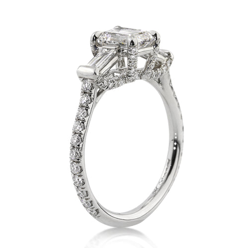 1.96ct Emerald Cut Diamond Engagement Ring