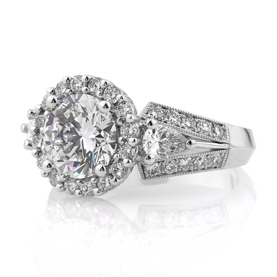 3.25ct Round Brilliant Cut Diamond Engagement Ring