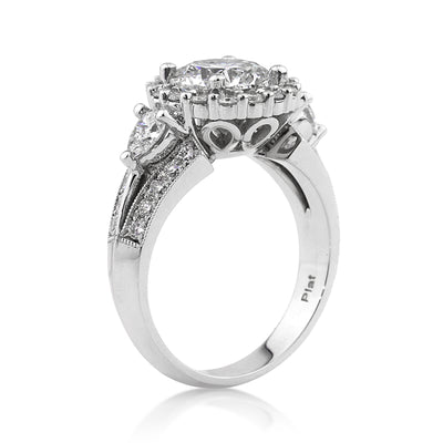 3.25ct Round Brilliant Cut Diamond Engagement Ring