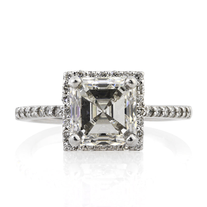 2.95ct Asscher Cut Diamond Engagement Ring