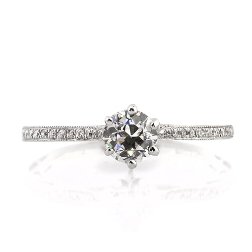 1.07ct Antique European Round Cut Diamond Engagement Ring