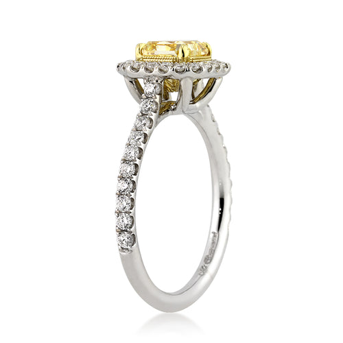 1.75ct Fancy Yellow Radiant Cut Diamond Engagement Ring