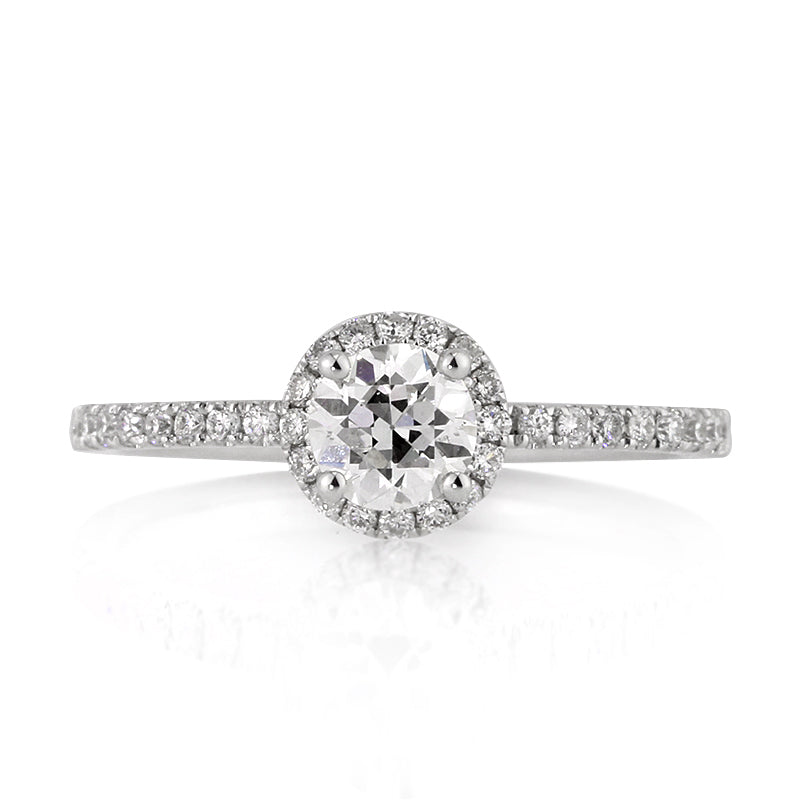 0.91ct Antique European Round Cut Diamond Engagement Ring