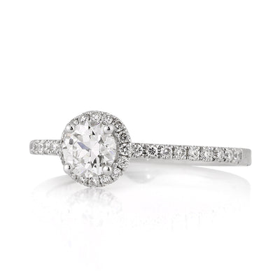 0.91ct Antique European Round Cut Diamond Engagement Ring