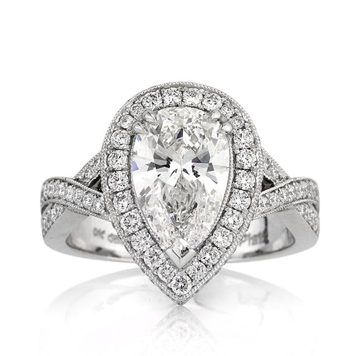 3.14ct Pear Shaped Diamond Engagement Ring