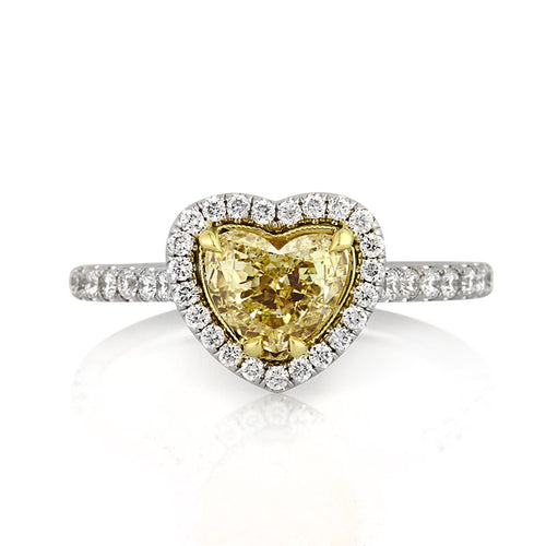 1.21ct Fancy Light Yellow Heart Shaped Diamond Engagement Ring
