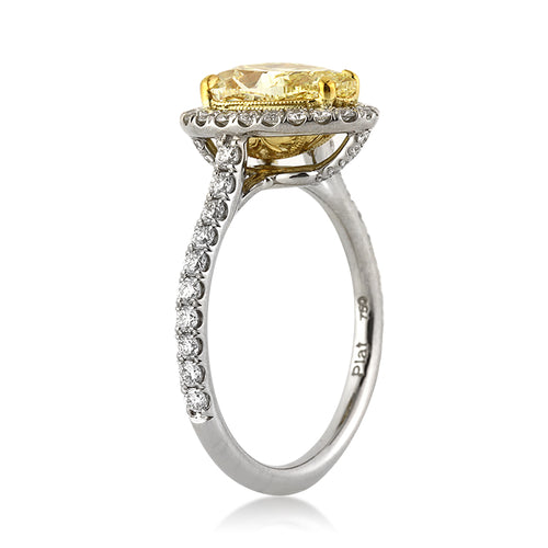 3.16ct Fancy Yellow Pear Shaped Diamond Engagement Ring