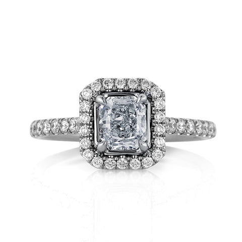 1.57ct Fancy Light Blue Radiant Cut Diamond Engagement Ring – Mark