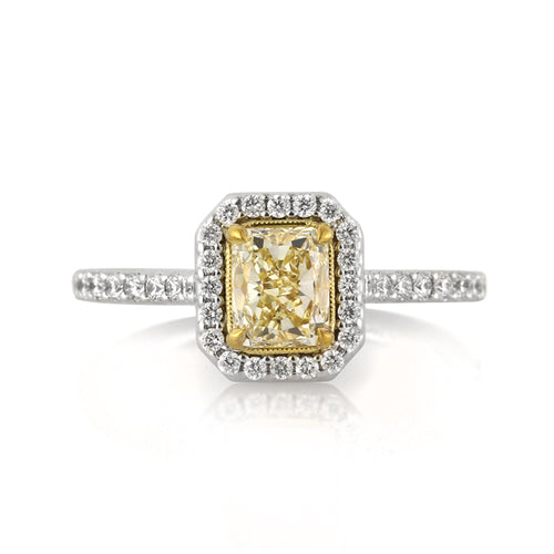 1.76ct Fancy Yellow Radiant Cut Diamond Engagement Ring