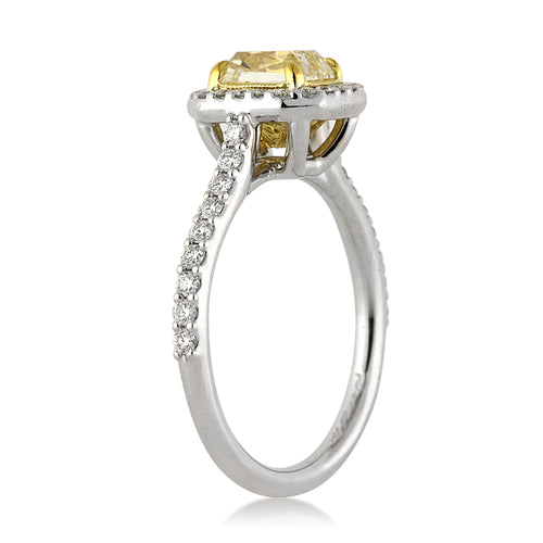 1.76ct Fancy Yellow Radiant Cut Diamond Engagement Ring