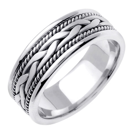 Men's Handmade Braided Wedding Band in Platinum 7.0mm – Mark