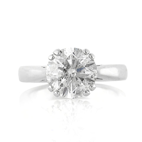 HRR2365 Modern Round Cut Solitaire Diamond Ring