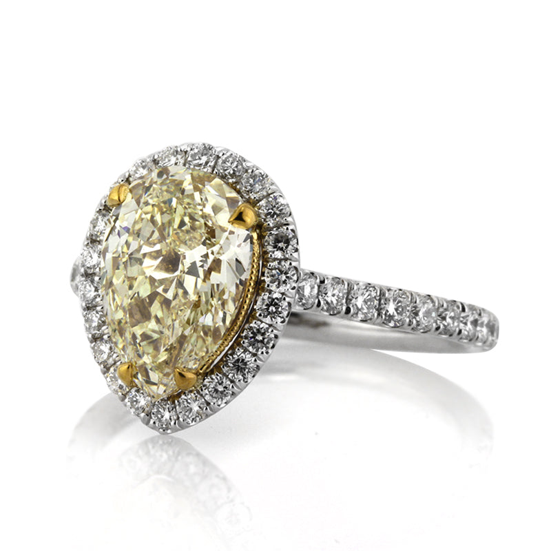 Light Yellow Pear Diamond Ring — Salvatore & Co.