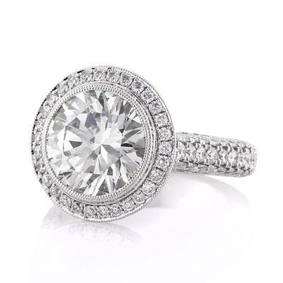 6.28ct Round Brilliant Cut Diamond Engagement Ring