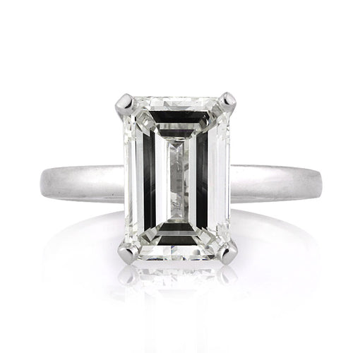 3.04ct Emerald Cut Diamond Solitaire Engagement Ring