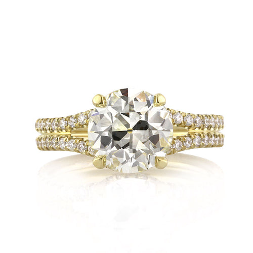 2.62ct Antique European Round Cut Diamond Engagement Ring