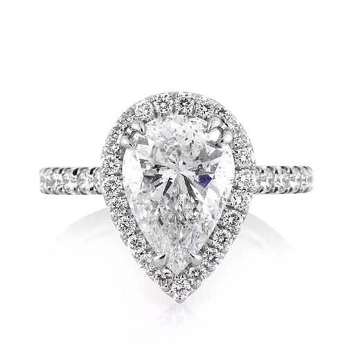 4.02ct Pear Shaped Diamond Engagement Ring