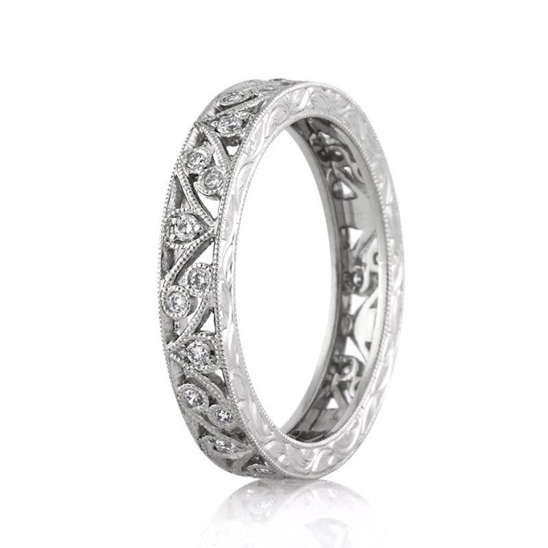 0.20ct Round Brilliant Cut Diamond Filigree Eternity Band