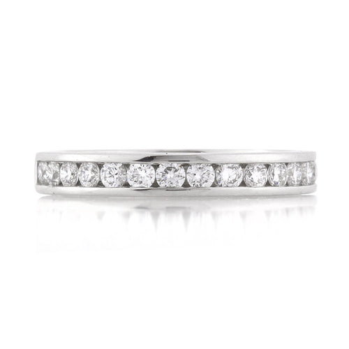 0.55ct Round Brilliant Cut Diamond Channel Set Wedding Band in Platinum