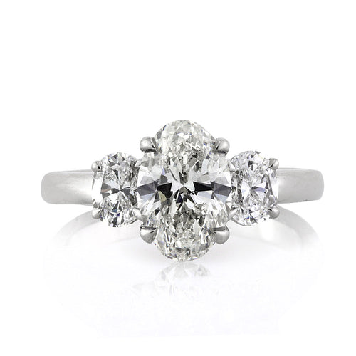 2.63ct Oval Cut Diamond Three-Stone Engagement Ring