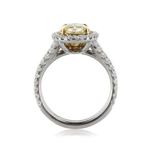 4.37ct Fancy Light Orangy Yellow Oval Cut Diamond Engagement Ring