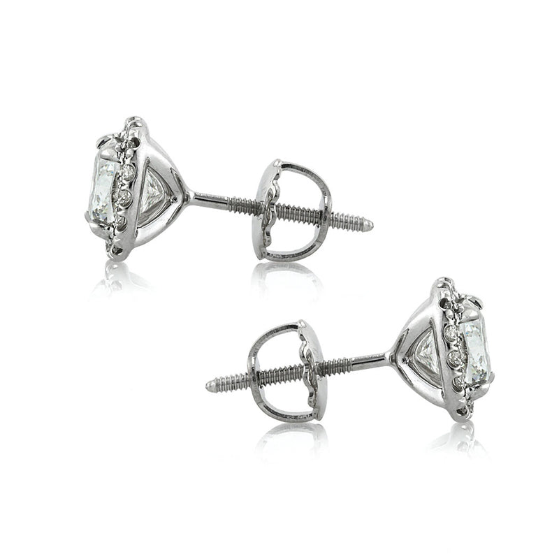 1.2 Carat Solitaire In Cushion Diamond Studs | Jewelbox