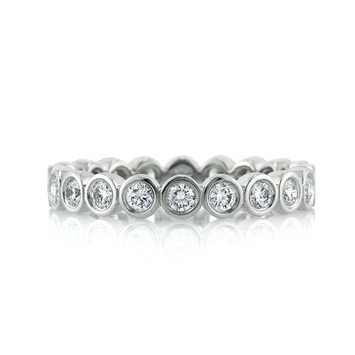 1.00ct Round Brilliant Cut Diamond Bezel Eternity Band in Platinum