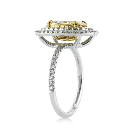 2.90ct Fancy Light Yellow Oval Cut Diamond Engagement Ring