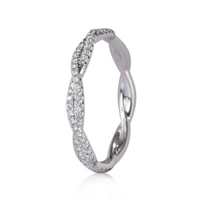 0.35ct Round Brilliant Cut Diamond Twist Eternity Band in 18k White Gold