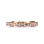 0.35ct Round Brilliant Cut Diamond Twist Eternity Band in 18k Rose Gold