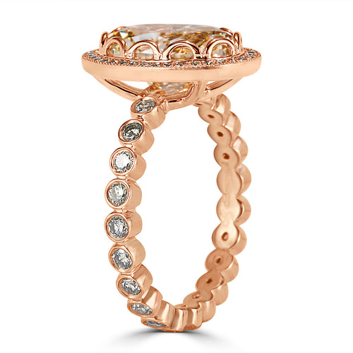 3.83ct Light Brown Oval Cut Diamond Engagement Ring