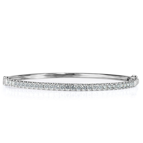 1.45ct Round Brilliant Cut Diamond Bangle in 14k White Gold
